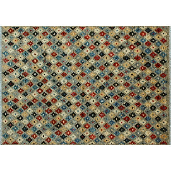Balochi Ted Grey/Red Rug, 4'9" x 6'8"