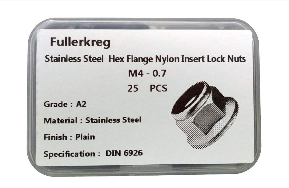 Nylon Insert DIN 6926 25 M6-1.0 or 6mm Metric Hex Flange Stop Lock Nut 