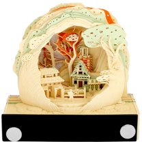 Pcapzz 3D Memo Pad,3D Desk Note Pad with Pen Holder Acrylic Cover Tear-Away 3D Art Note Pad Paper Carving Art for Desktop Decor Gift,Mountain Walk