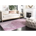thumbnail image 3 of SAFAVIEH Valencia Fergal Geometric Polyester Area Rug, Fuchsia/Multi, 5' x 8', 3 of 11