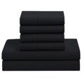 thumbnail image 6 of 7 Piece Comforter Set Bag Solid Color All Season Soft Down Alternative Blanket & Luxurious Microfiber Bed Sheets, Black, King (Pack of 3), 6 of 6