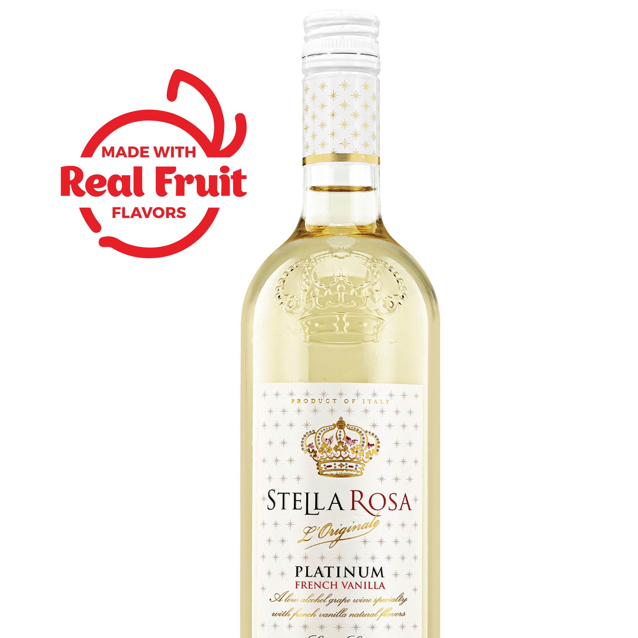 Stella Rosa Platinum French Vanilla Semi-Sweet Moscato White Wine 750ml Glass Bottle Piedmont Italy