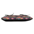 thumbnail image 3 of Floral Chair Seating Cushion Set of 6, Folkloric Themed Cultural Ornamental Flowers Pattern Blooming Print, Seat Pads with Anti-slip Backing, 16"x16", Dark Purple and Multicolor, by Ambesonne, 3 of 7
