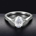 thumbnail image 2 of solitaire jewels 1.7CT Oval Moissanite Twisted Shank Engagement Ring For Women, 18K White Gold, 2 of 7