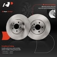 thumbnail image 4 of A-Premium 13.68 inch (322 mm) Front Vented Disc Brake Rotors + Ceramic Pads Kit Compatible with Select Mercedes-Benz Models - C300 2011/2013-2014, C350 2008-2015, E250, E350, E400, SLK300, SLC300, 4 of 9