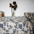 thumbnail image 7 of Blue Tablecloths Bohemian Floral Fabric Tassel Rectangle Dust-Proof for Home Decoration Kitchen Holiday Party Dining Table Cover (Style B,90x90cm 1pc), 7 of 7