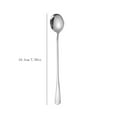 thumbnail image 2 of Silver Long Handle Spoon Stainless Steel Round Mixing Spoon Coffee Ice Spoon Cocktail Mixing Silverware Spoon Set For 10/ 10Pc Stainless Steel Ice Spoon, 2 of 4