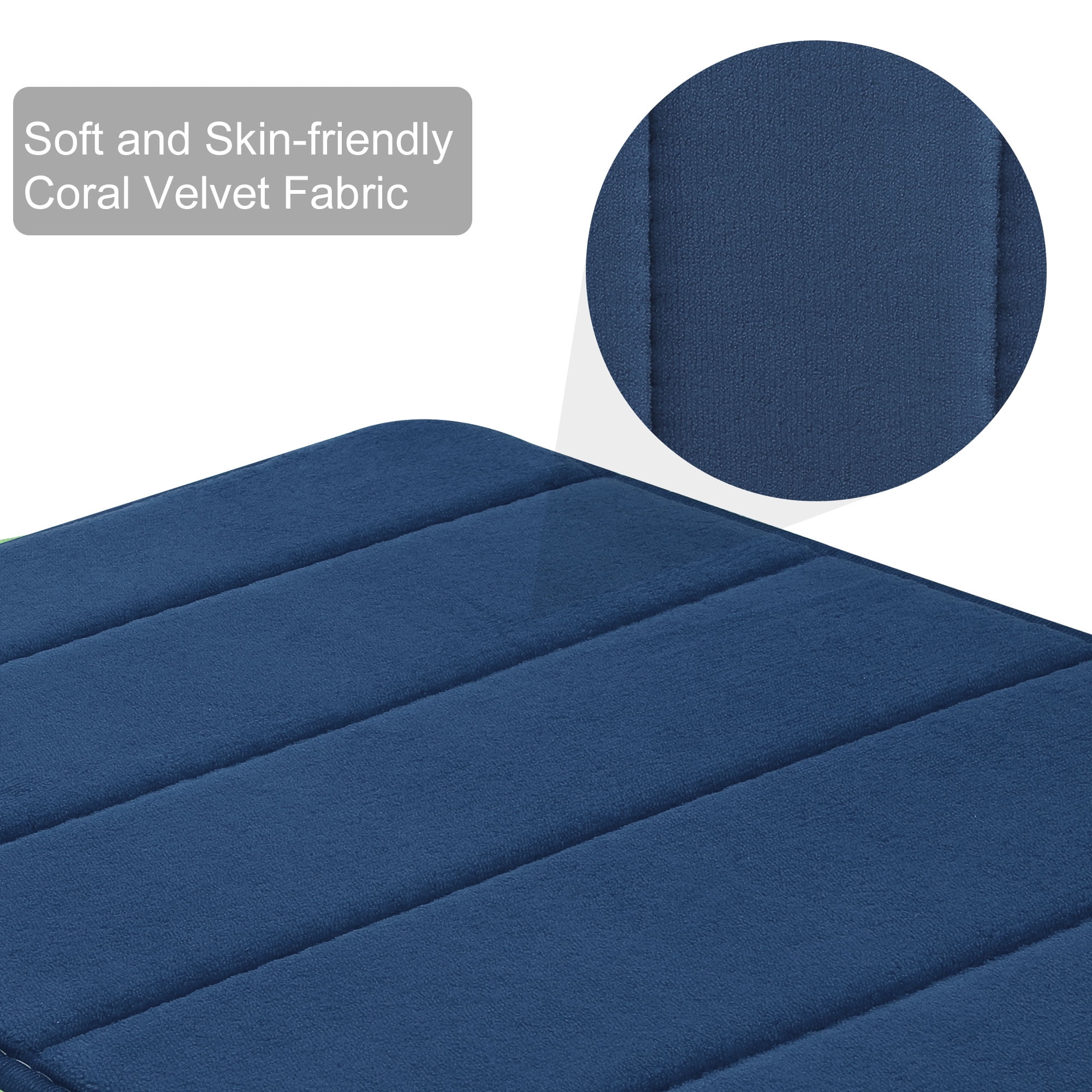 Unique Bargains Solid Contemporary Memory Foam Bath Rug Royal Blue 32"x20"