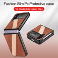 thumbnail image 3 of Dteck For Samsung Galaxy Z Flip4,Folding Shockproof Slim PC Protector Support Wireless Charging Case Cover,Brown, 3 of 6