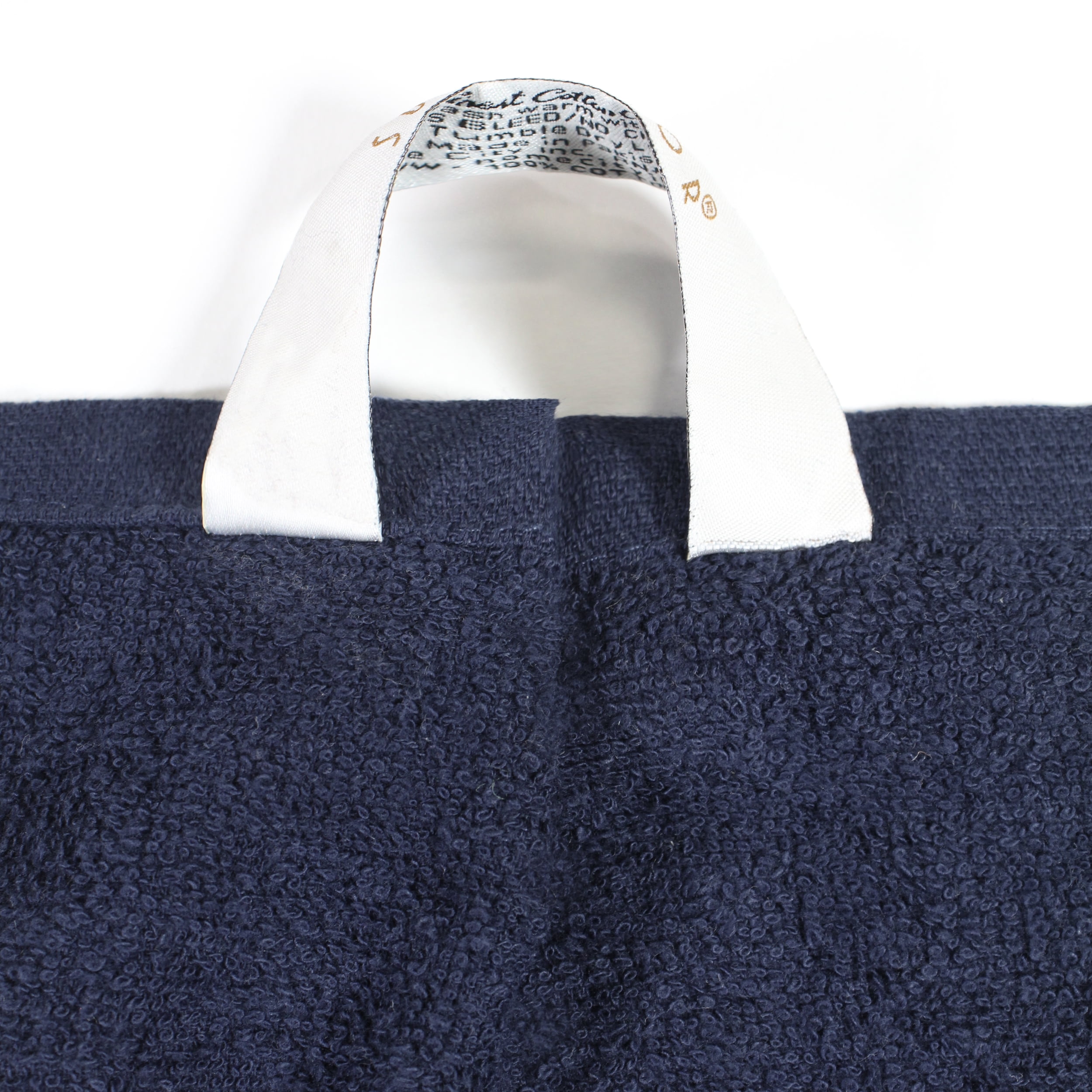 Eco-Friendly Cotton 8-Piece Hand Towel Set, Navy Blue by Blue Nile Mills