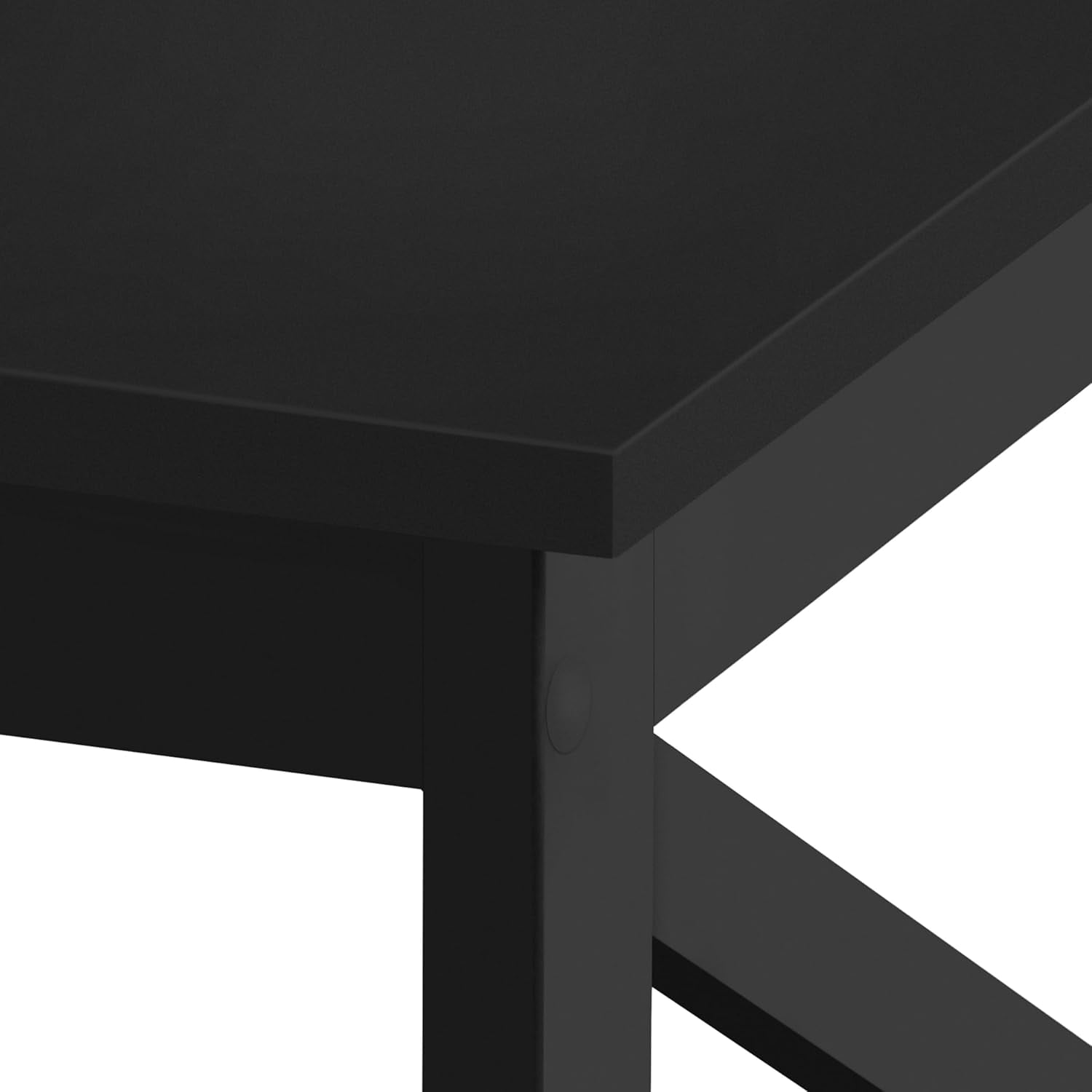 Wood 2-Tier Black Coffee Table with Storage Shelf for Living Room, X Design Accent Cocktail Table, Easy Assembly Home Furniture, 39.5 x 20 x 18 Inches