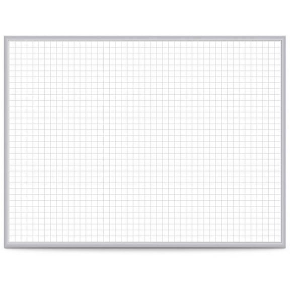 Pemberly Row Vinyl 2' x 3' Magnetic Whiteboard with 1" x 1" Grid in Gray