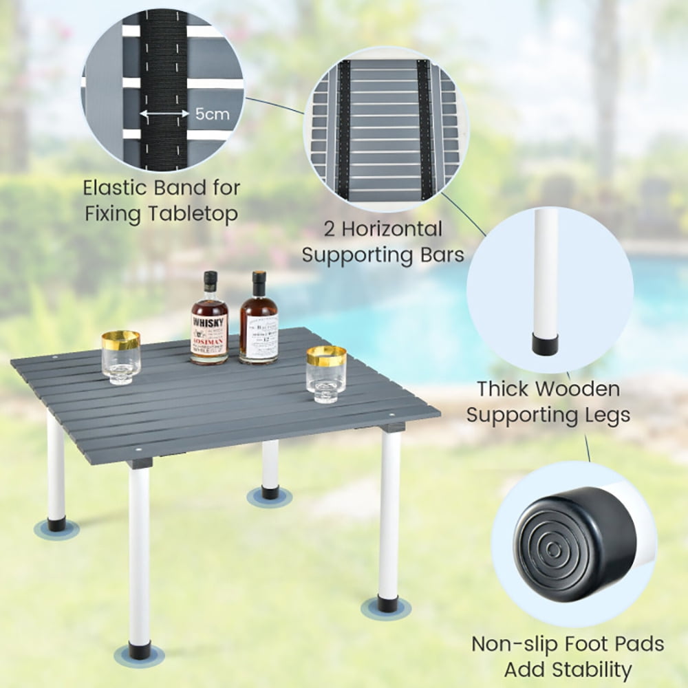 Aimee Lii Folding Outdoor Camping Table with Carrying Bag for Picnics and Party, Camp Tables PorTable Foldable, Gray