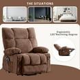 thumbnail image 5 of PAPROOS Lift Chairs for Elderly, Electric Massage Lift Recliner with Heating and Vibration Functions, Heavy Duty Fabric Lounge Sofa with USB Charge Port and Side Pockets, Brown, 5 of 11