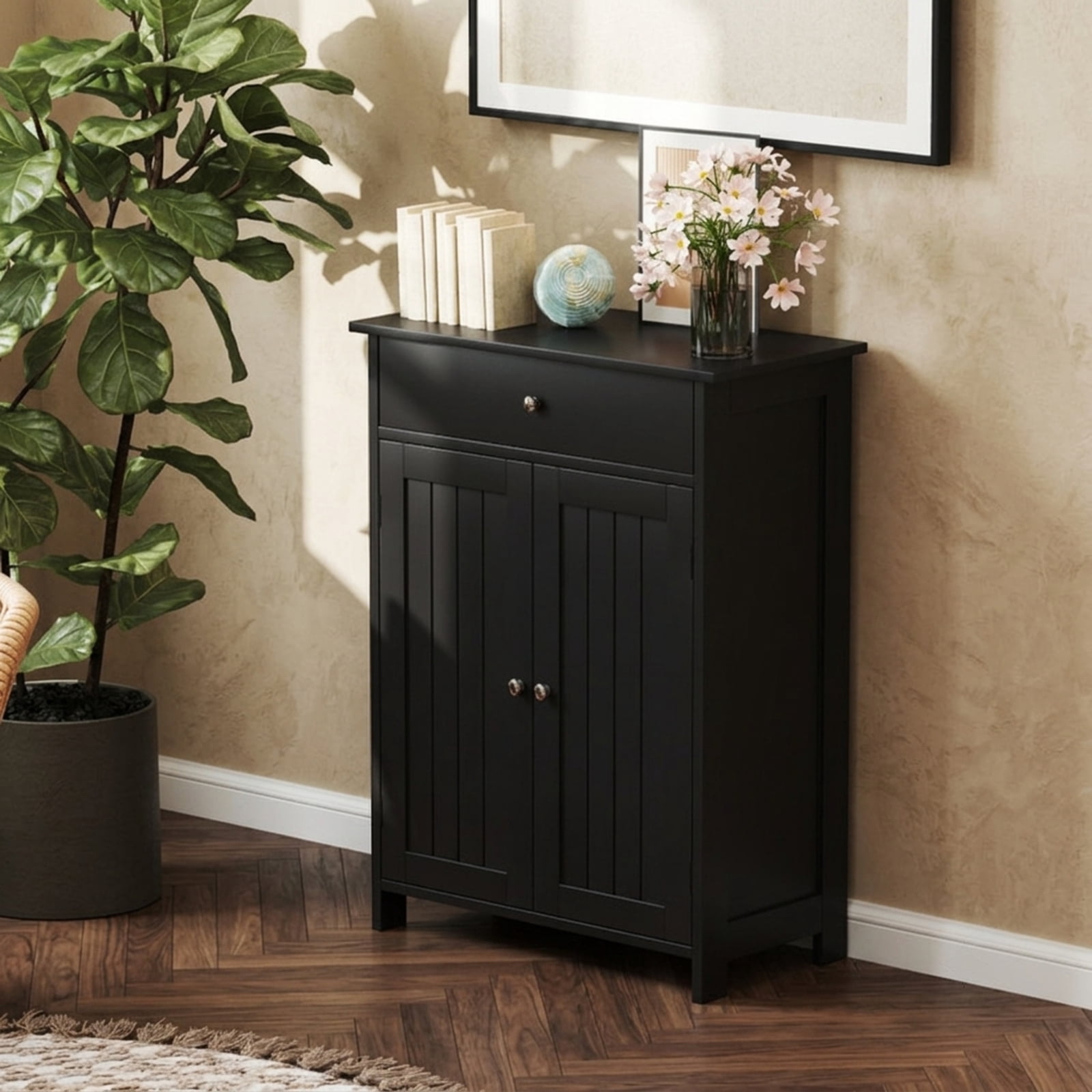 Vebreda Freestanding Bathroom Storage Cabinet, Bathroom Floor Cabinet Freestanding Storage Organizer with 2 Doors, Multiple Storage Options
