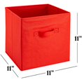 Foldable Storage Cube Bins Red Pack of 6