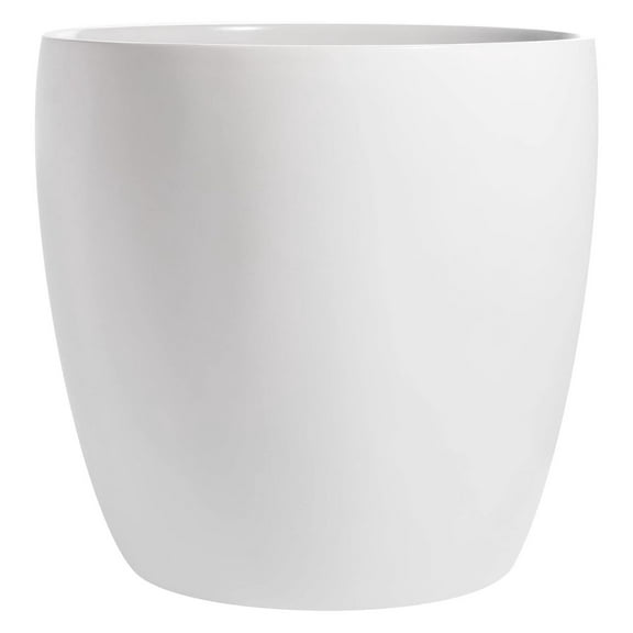 Napa Round Cylinder Fiberglass Planter, White, 10.75 Inch