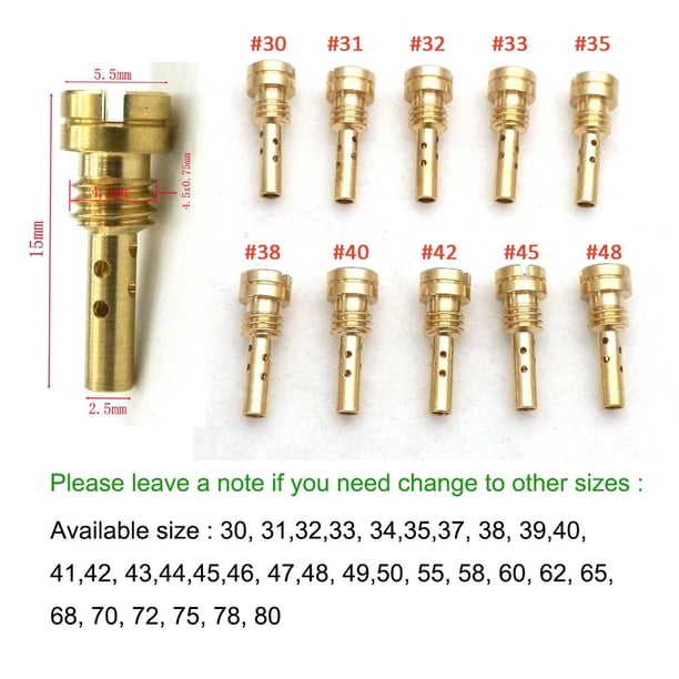 Suitable for 10 boquillas de inyector de piloto lento de 4,5 x 0,75 mm for carburador Keihin Kawasaki CV CVK FCE FCR N424-25