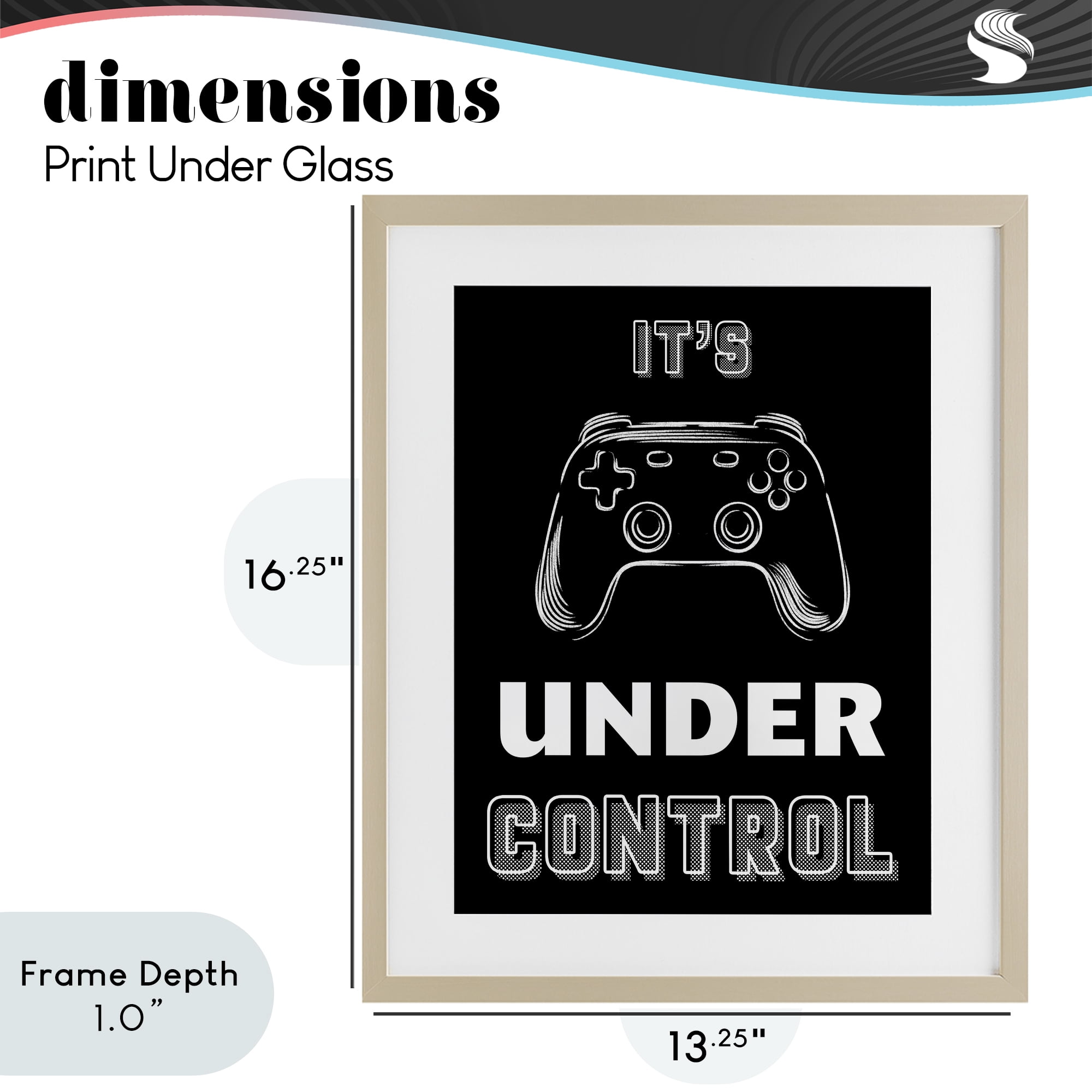 Stupell Industries Under Control Gamer Birch Framed Print Under Glass, design by Marcus Prime