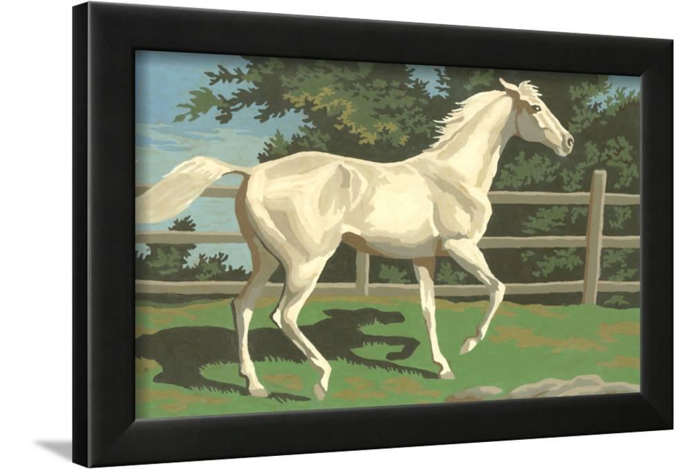 paint by numbers horse scene number two animals framed art print wall art walmart com