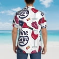 thumbnail image 4 of Disketp Hawaiian Shirts For Men,Red Wine Glass Bottle Print Mens Casual Short Sleeve Button Down Shirts Beach Shirt, 4 of 7