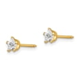 thumbnail image 2 of 14K Yellow Gold Earring Stud Women'S Cubic Zirconia CZ 4 mm, 2 of 3