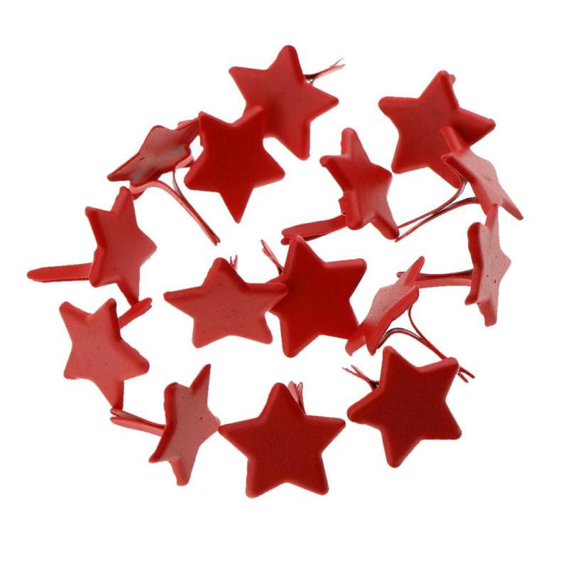 MagiDeal 100 Pieces Red Star Shape Metal Brads Paper Fastener for Scrapbooking Craft 14mm 