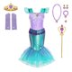 thumbnail image 3 of Disney-vestido de princesa sirena para niños, traje de lujo con volantes de encaje para Halloween, Carnaval, fiesta de cumpleaños, disfraz de Ariel, novedad de 2023, 3 of 5