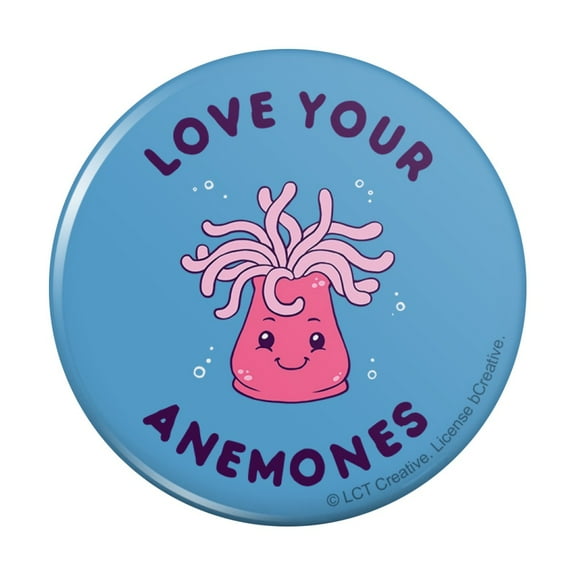Love Your Anemones Enemies Funny Humor Pinback Button Pin