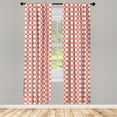 thumbnail image 2 of Ambesonne Abstract Boho 4-Panel Curtains, Circles Shapes Art, 56"x84", Coral White Pale Eggshell, 2 of 4