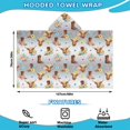 thumbnail image 2 of Gray Highland Cow Flower Boot Pattern Hooded Bath Towel，50"x30" for Ages 3 To 12 Kids, Quick Dry Lightweight Soft Microfiber Hood Beach Towel Cover Up for Kids, 2 of 7