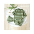 thumbnail image 5 of Bagilaanoe Newborn Baby Girl Boys Knit Jumpsuit Long Sleeve Bodysuit + Hat 3M 6M 9M 12M 18M Infant Ribbed One Piece Romper, 5 of 9