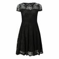 thumbnail image 2 of CENL Women Lace Elegant Short Dress Plus Size Crew Neck Evening Party Cocktail M-5XL, 2 of 9