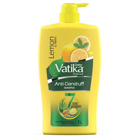 Dabur Vatika Lemon Anti-Dandruff Shampoo - 1L | Reduces Dandruff From 1St Wash | Moisturises Scalp | Provides Gentle Cleansing, Conditioning & Nourishment To Hair