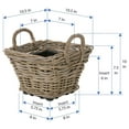 thumbnail image 5 of Rectangular Rattan Planter Basket 25 Gallon Capacity Plastic Pot Liner with Drain Holes Included No Saucer Indoor and Outdoor Use Gray-Brown, 5 of 8
