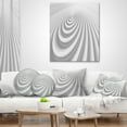 thumbnail image 4 of Designart Fractal Rounded White 3D Waves - Contemporary Throw Pillow - 16x16, 4 of 5