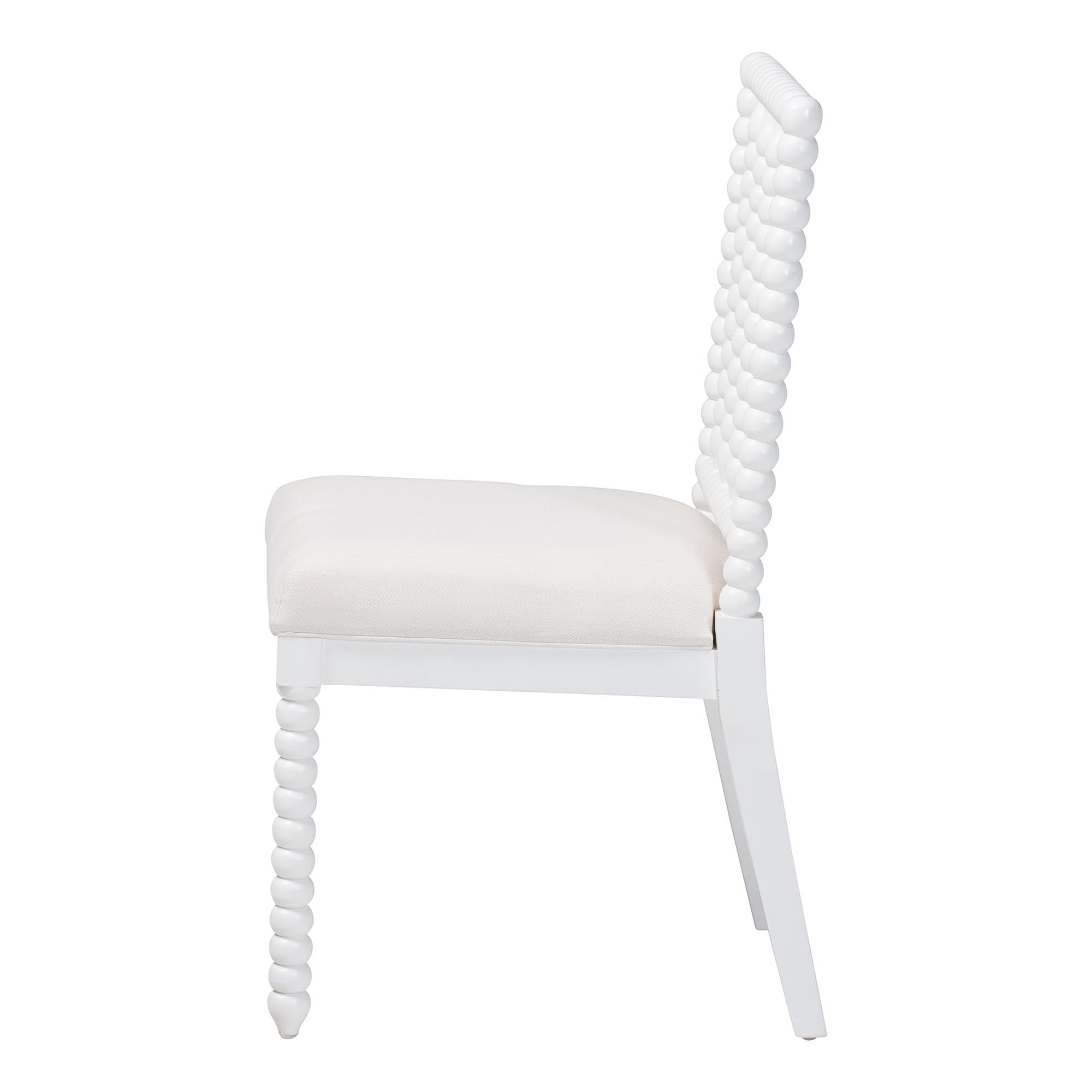 bali & pari Deya Traditional Dining Chair, Dining Height, White