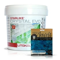 The Tile Doctor Crystal Glass Grout Jewels Blue Zircon - Glass Expoy Grout Glitter Additive for Tile, Backsplash, Pool, Kitchen, Bathroom - 5.5 lbs