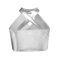 thumbnail image 2 of YiZYiF Kids Girls Dance Vest Tank Tops Shiny Sequin Metallic Crop Top Latin Ballroom Jazz Dancewear Silver 14, 2 of 6