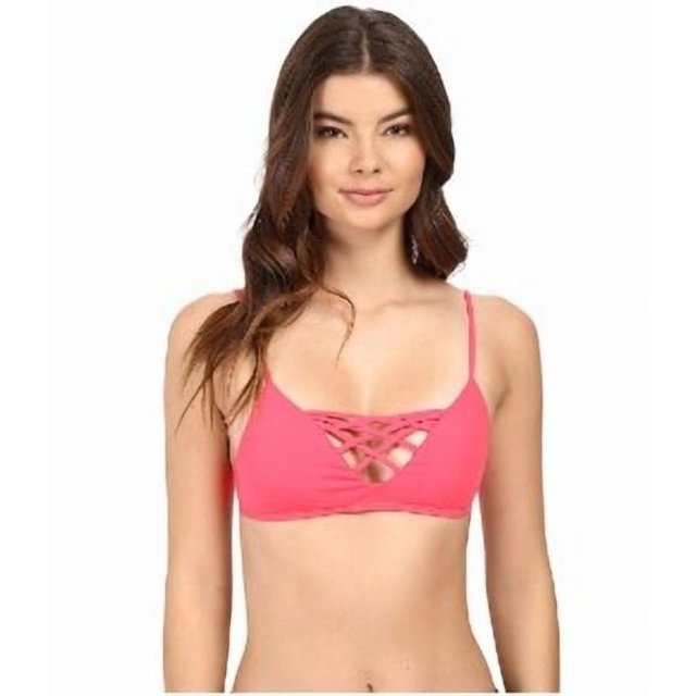 L*Space Women’s L*Solids Convertible Strap Bikini Top Hot Cherry X-Small