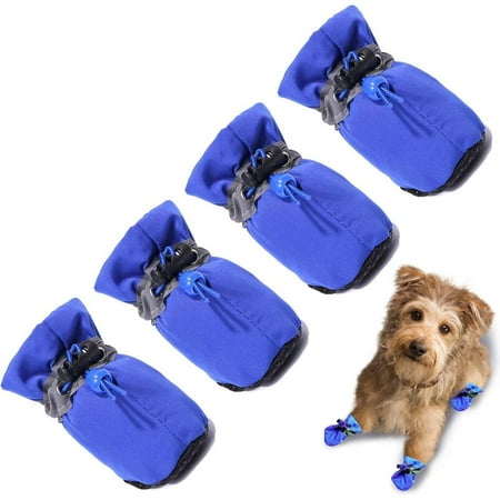 Waterproof Dog Shoes for Small Dogs  Anti-Slip Dogs Boots & Paw Protector for Snowy Day  Summer Hot Pavement Dog Booties with Reflective Straps  Cat Dog Shoe for Indoor Hardfloors (Red  1) Sunshine