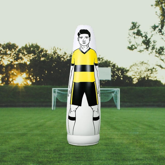 Maniquí inflable de entrenamiento de fútbol, saco de boxeo, equipo de maniquí, fácil de llevar, portátil y duradero para niños adultos amarillo 205cm