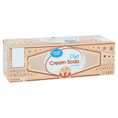 Great Value Diet Cream Soda, 12 Fl. Oz., 12 Count
