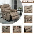 thumbnail image 6 of PAPROOS Recliner Chair, Electric Power Lift Recliner with Heat Therapy and Massage Function, Large Size Lift Chair with Remote and Side Pocket,Oversized Power Reclining Sofa, Camel, 6 of 9
