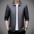 thumbnail image 5 of Chaquetas de cuero de calidad para hombre, cuello polo de otoño, genuinas, para jóvenes y medianas edades, de negocios, informales, para hombres, 5 of 5