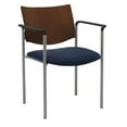 thumbnail image 5 of KFI Studios Evolve Dining Chair with Arms, Chocolate Wood Back, Black Vinyl Seat, 5 of 6