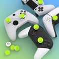 thumbnail image 7 of PlayVital Thumbs Cushion Caps Thumb Grips for ps5, for ps4, Thumbstick Grip Cover for Xbox Series X/S, for Xbox One, Elite Series 2, for Switch Pro Controller - Bright Green & Robot White, 7 of 7