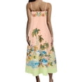 thumbnail image 5 of PuLe Summer Dress Women Boho Graffiti Cami Long Dress Graphic Spaghetti Strap Flowy Swing Maxi Dress Square Neck Print A Line Sundress, 5 of 7