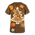 thumbnail image 4 of Holiday Gifts! Titcea Christmas Scrub Tops Women Xmas Printed Short Sleeved V Neck Scrub Tops with Pockets Lightweight Stretchy Cute Working Uniform, 4 of 5