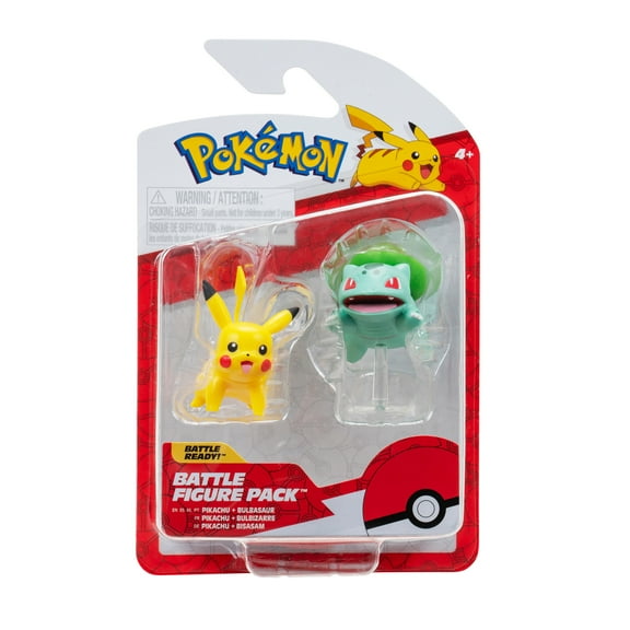 Pokemon Battle Figure Packs 2 inch Bulbasaur and Pikachu Collectible Figures